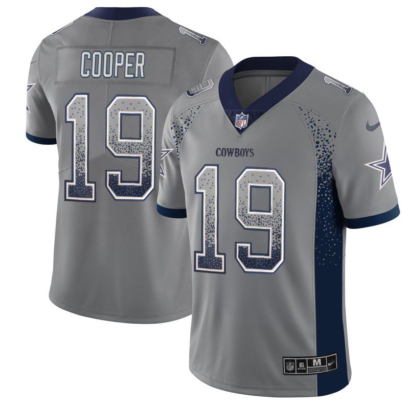 Men Dallas cowboys #19 Cooper Grey Nike Drift Fashion Color Rush Limited NFL Jerseys